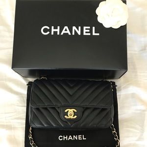 Chanel Chevron Lamb Mini